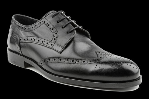 Handmade Derby Shoes Brogued & Wingtip Design